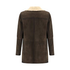 D'amico Brown Leather Coat