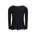 Fendi Black Fleece Wool Top
