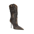 Paris Texas Brown Calf Leather Bos Taurus High Heel Boots