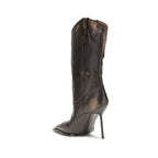 Paris Texas Brown Calf Leather Bos Taurus High Heel Boots