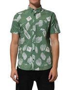 Carhartt Wip Green Printed Cotton Collared Short Sleeves Polo Shirt