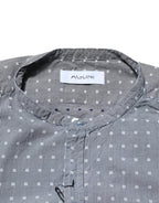 AGLINI Gray Polka Dot Cotton Button Down Long Sleeves Shirt