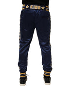 Dolce & Gabbana Blue Nylon Jogger Mid Waist Trouser Pants