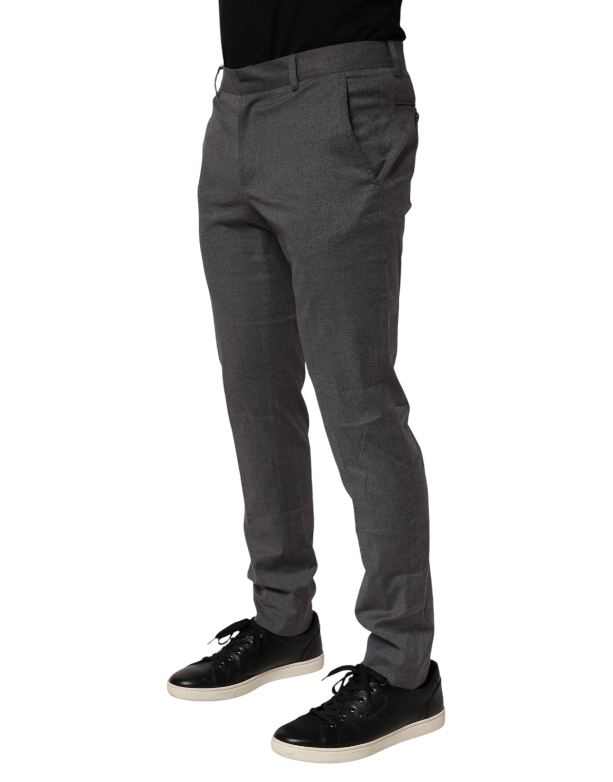 Daniele Alessandrini Gray Polyester Formal Dress Trouser Pants