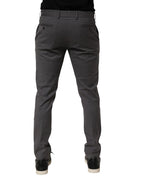 Daniele Alessandrini Gray Polyester Formal Dress Trouser Pants