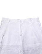 Daniele Alessandrini White Linen Formal Dress Trouser Pants