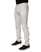 Prada White Mid Waist Skinny Fit Denim Casual Trouser Jeans