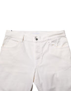 Prada White Mid Waist Skinny Fit Denim Casual Trouser Jeans