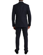 Dolce & Gabbana Blue Wool MARTINI 1 Button Men 3 Piece Suit