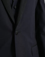 Dolce & Gabbana Blue Wool MARTINI 1 Button Men 3 Piece Suit