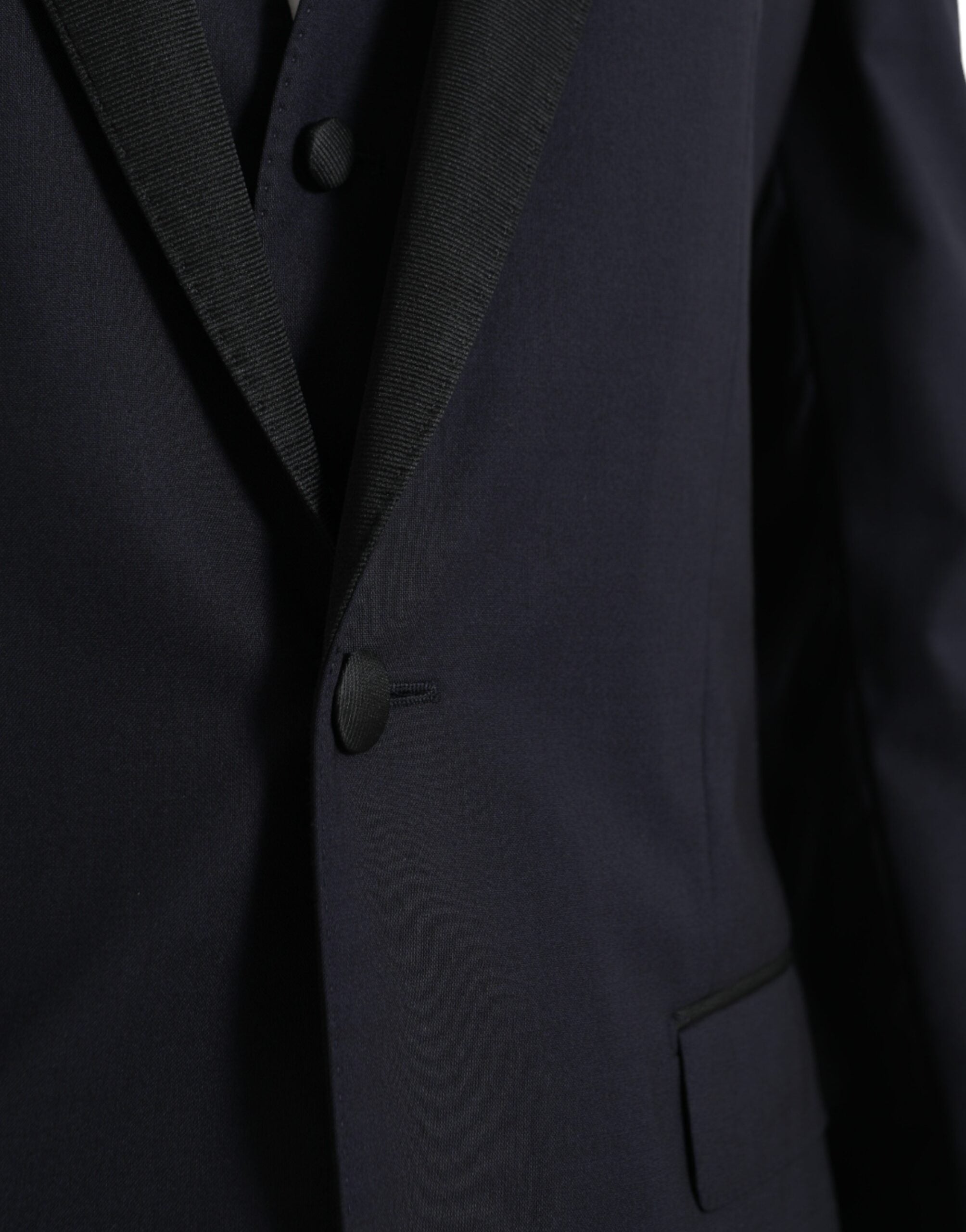 Dolce & Gabbana Blue Wool MARTINI 1 Button Men 3 Piece Suit