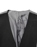 Dolce & Gabbana Black Cotton Waistcoat Dress Men Formal Vest