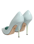 Dolce & Gabbana Mint Green Leather Stiletto Heels Pumps Shoes