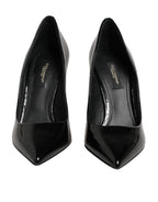 Dolce & Gabbana Black Leather Stiletto Heels Pumps Shoes
