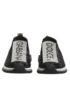 Dolce & Gabbana Black Silver Slip On Sorrento Sneakers Shoes