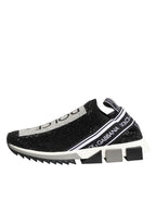 Dolce & Gabbana Black Silver Slip On Sorrento Sneakers Shoes