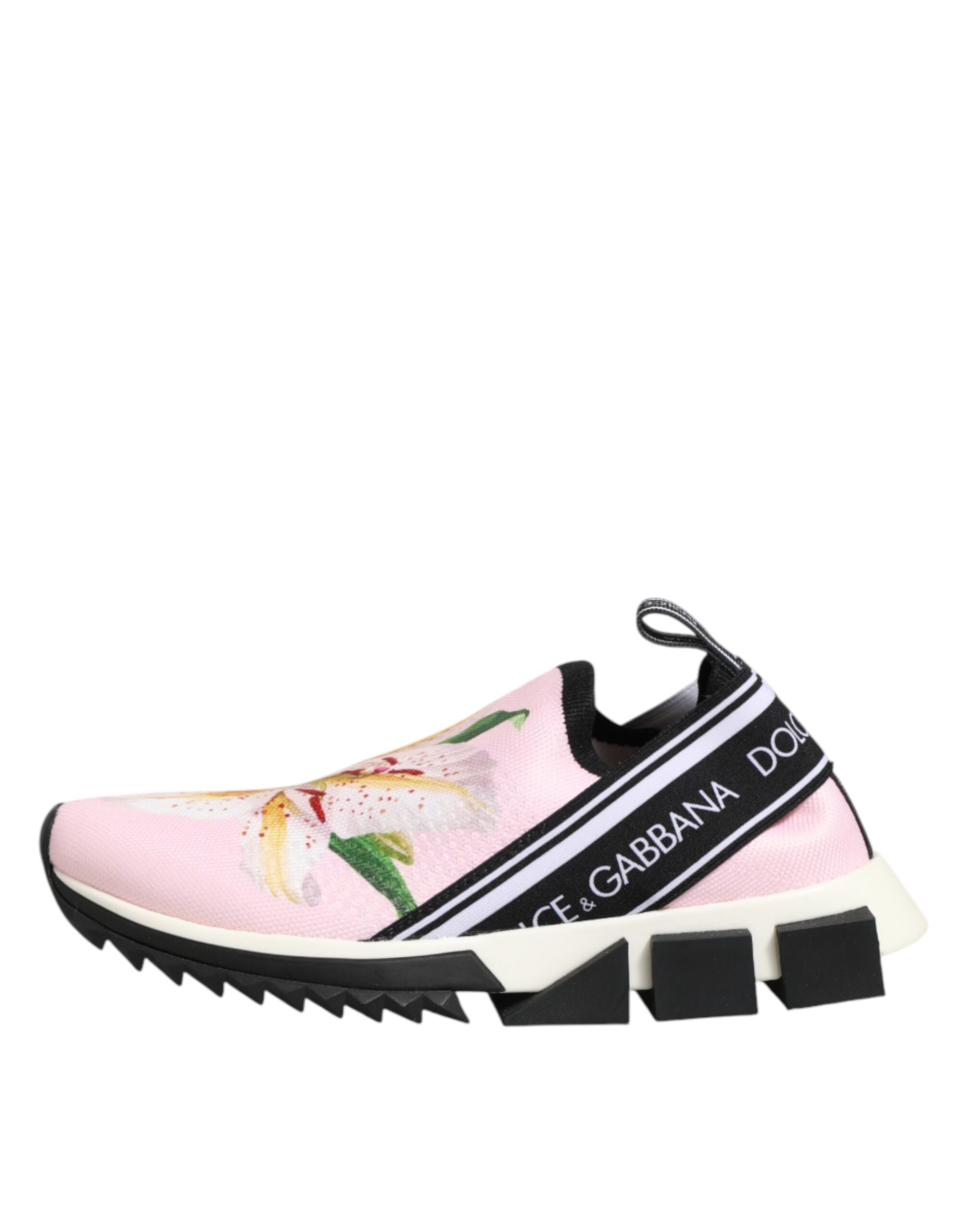 Dolce & Gabbana Pink Floral Sorrento Low Top Sneakers Shoes