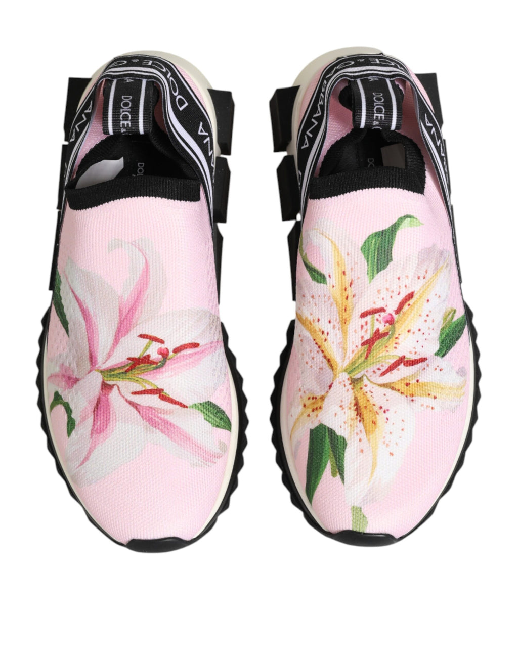 Dolce & Gabbana Pink Floral Sorrento Low Top Sneakers Shoes