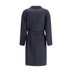 Max Mara Blue Fleece Wool Coat
