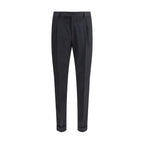 PT Torino Black Fleece Wool Casual Pants