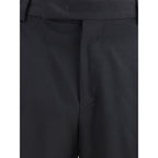 PT Torino Black Fleece Wool Casual Pants