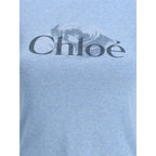 Chloé Light Blue Cotton T-Shirt