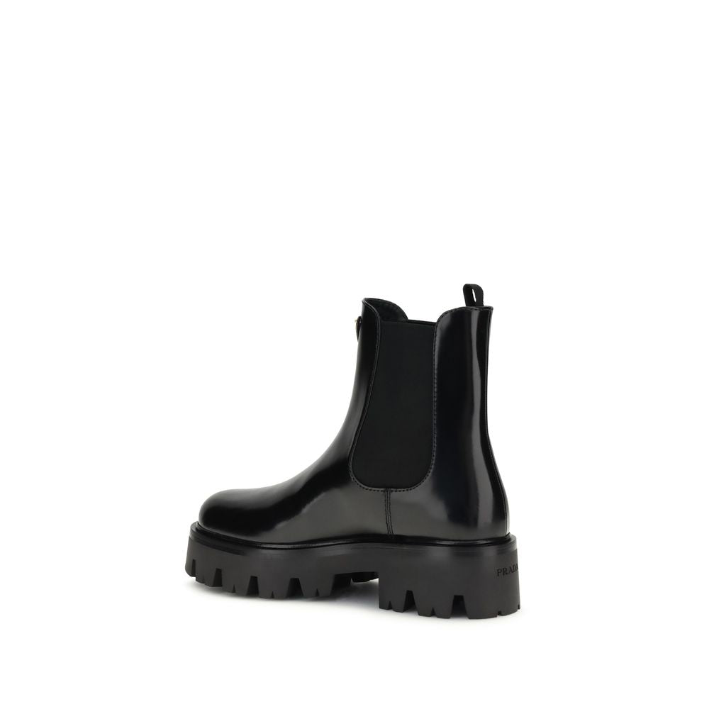 Prada Black Rubber Ankle Boots