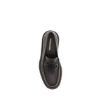 Ferragamo Brown Calf Leather Bos Taurus Slip-On Loafers