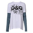 Dolce & Gabbana White Graphic Print Cotton Crew Neck T-shirt