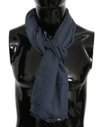 Dolce & Gabbana Modal Navy Blue Neck Wrap Men Shawl Scarf