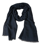 Dolce & Gabbana Modal Navy Blue Neck Wrap Men Shawl Scarf