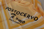 Dolce & Gabbana Yellow White Silk Striped Square Wrap Scarf