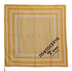 Dolce & Gabbana Yellow White Silk Striped Square Wrap Scarf