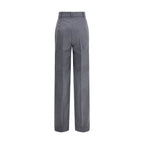 Max Mara Gray Fleece Wool Casual Pants