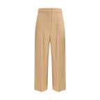 Max Mara Beige Fleece Wool Casual Pants
