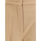 Max Mara Beige Fleece Wool Casual Pants
