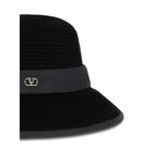 Valentino Garavani Black Cotton Fedora