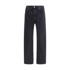 Agolde Black Cotton Straight-Leg Jeans