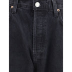 Agolde Black Cotton Straight-Leg Jeans