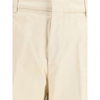 Cruna Beige Cotton Casual Pants