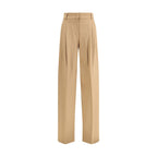Max Mara Beige Fleece Wool Casual Pants