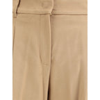 Max Mara Beige Fleece Wool Casual Pants