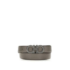Ferragamo Gray Calf Leather Bos Taurus Belt