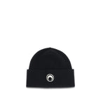 Marine Serre Black Merino Wool Beanie