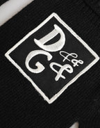 Dolce & Gabbana Black Virgin Wool Knit Hands Mitten Men Gloves