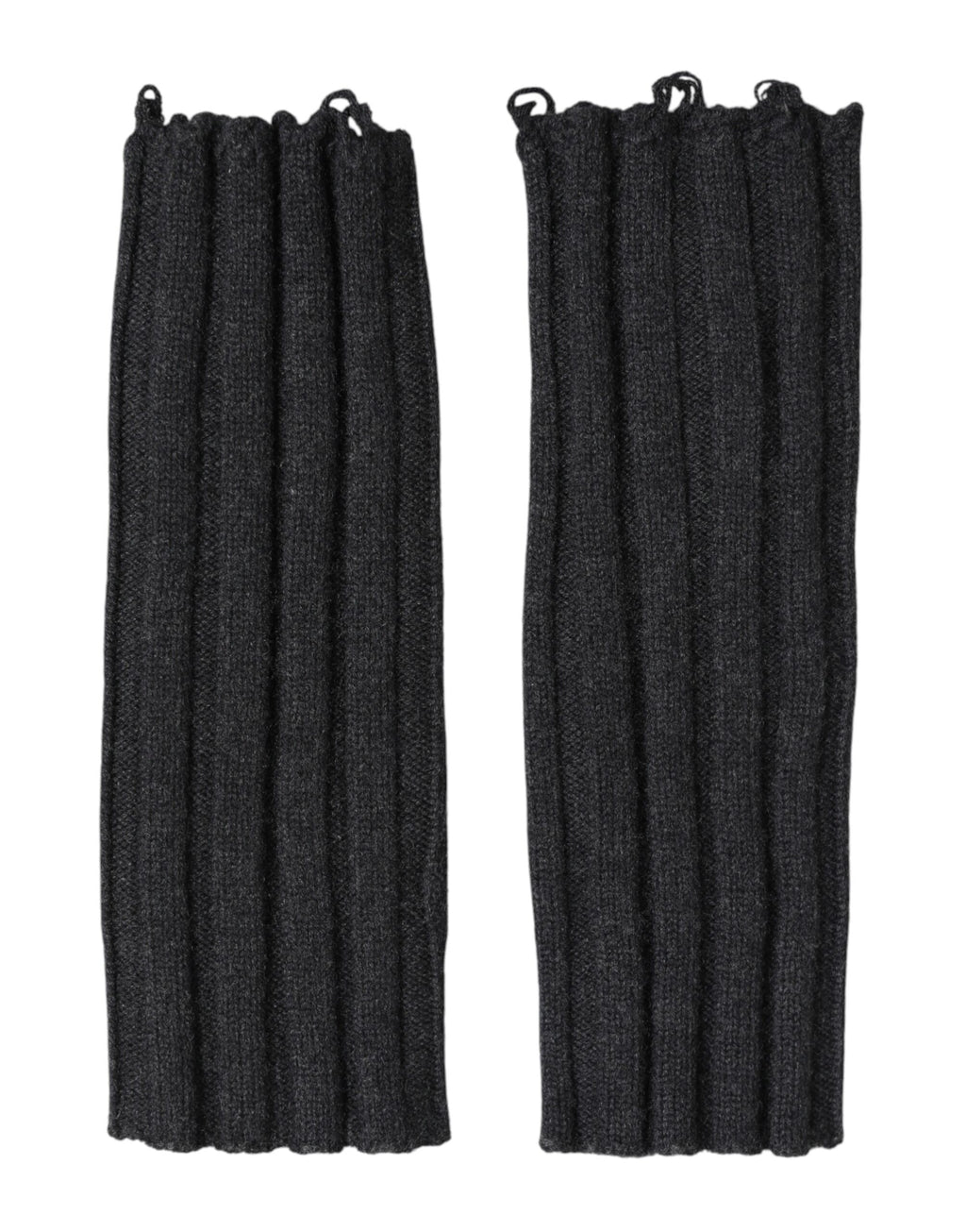 Dolce & Gabbana Black Virgin Wool Knitted Fingerless Gloves
