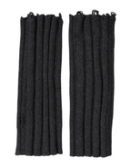 Dolce & Gabbana Black Virgin Wool Knitted Fingerless Gloves