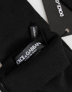Dolce & Gabbana Black Virgin Wool Knitted Fingerless Men Gloves