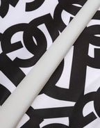 Dolce & Gabbana Black White DG Logo Elbow Length Mitten Gloves