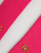 Dolce & Gabbana Pink Wool Fingerless Elbow Length Mitten Gloves